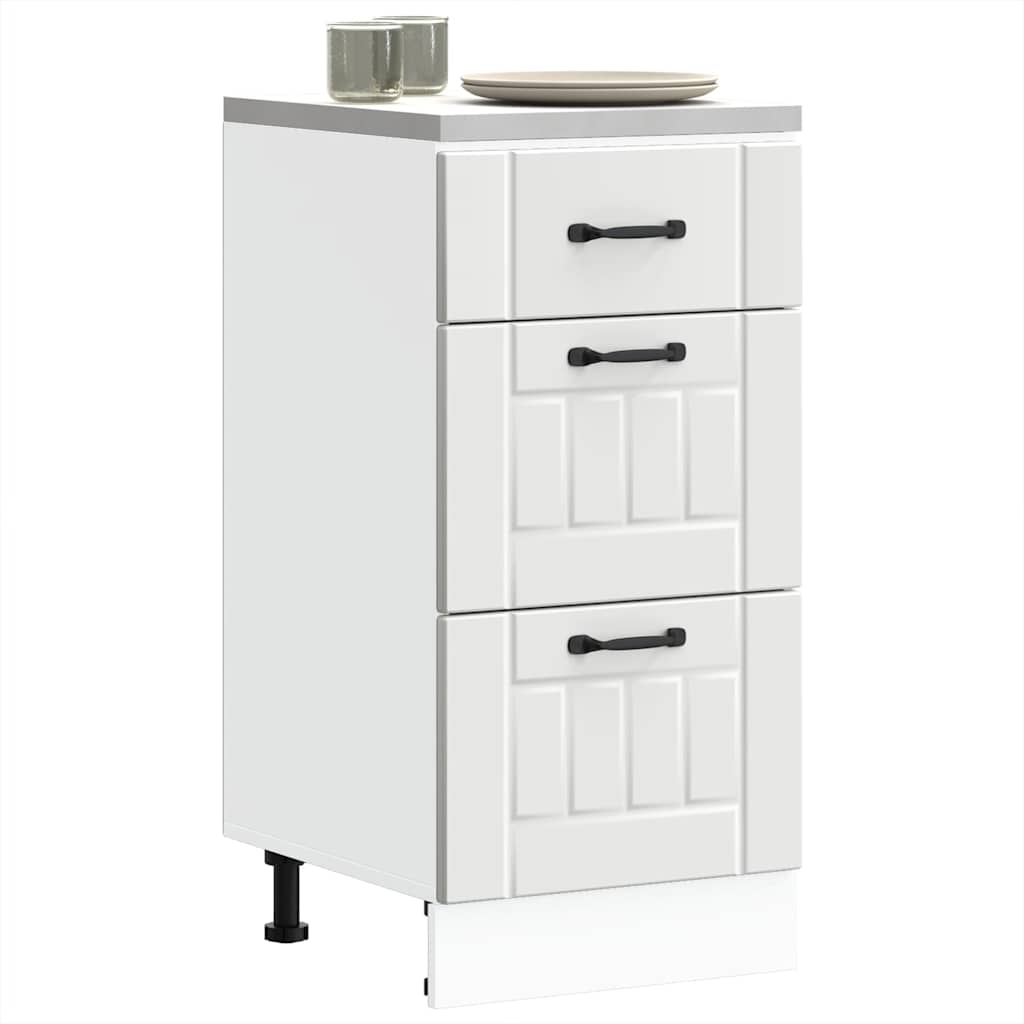 Kitchen Base Cabinet Lucca White Engineered Wood - Casper Homes
