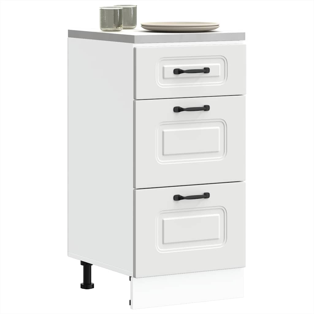 Kitchen Base Cabinet Kalmar White Engineered Wood - The Home Maker