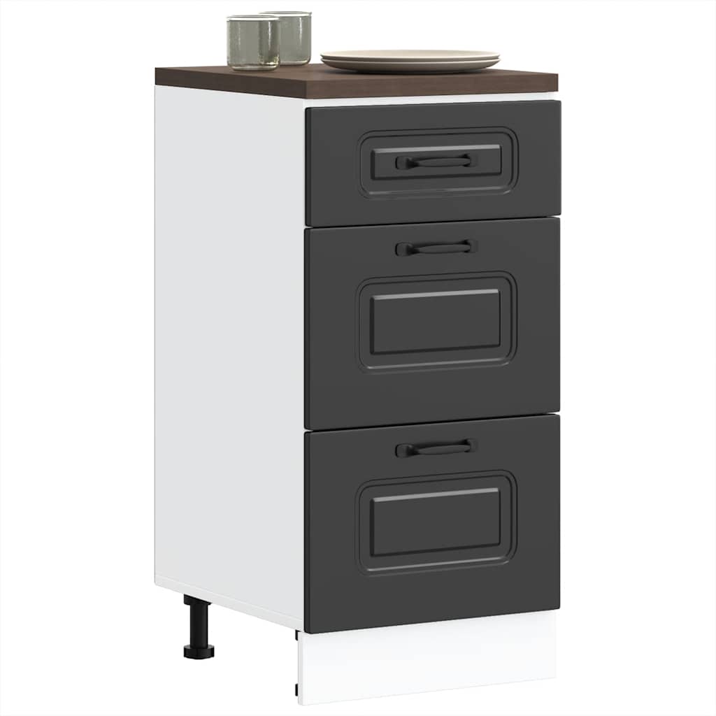 Kitchen Base Cabinet Kalmar Black Engineered Wood - Decor Base