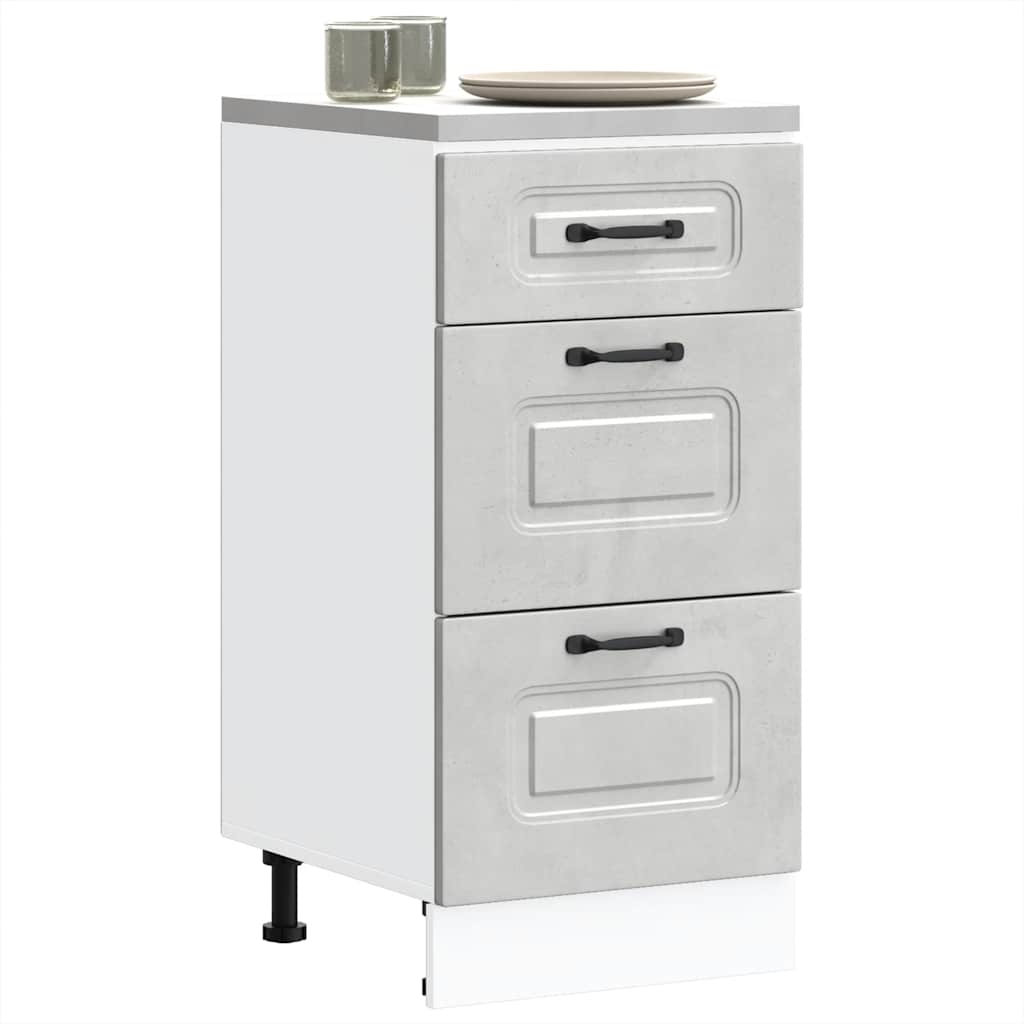 Kitchen Base Cabinet Kalmar Concrete Grey Engineered Wood - Decor Base