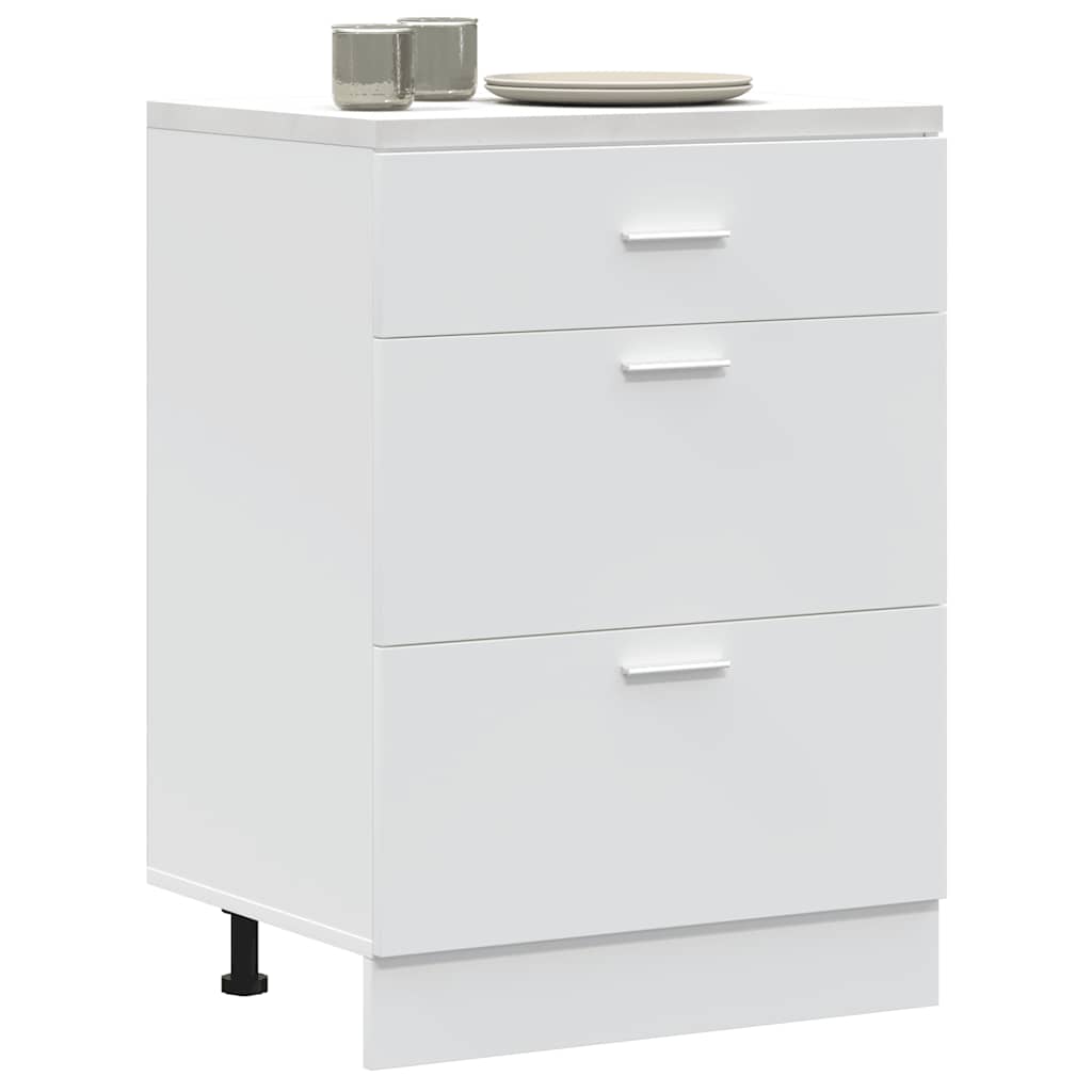 Kitchen Base Cabinet Lyon White Engineered Wood - Style and Chic