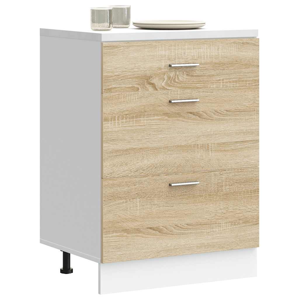 Kitchen Base Cabinet Lyon Sonoma Oak Engineered Wood - Merlin Deals