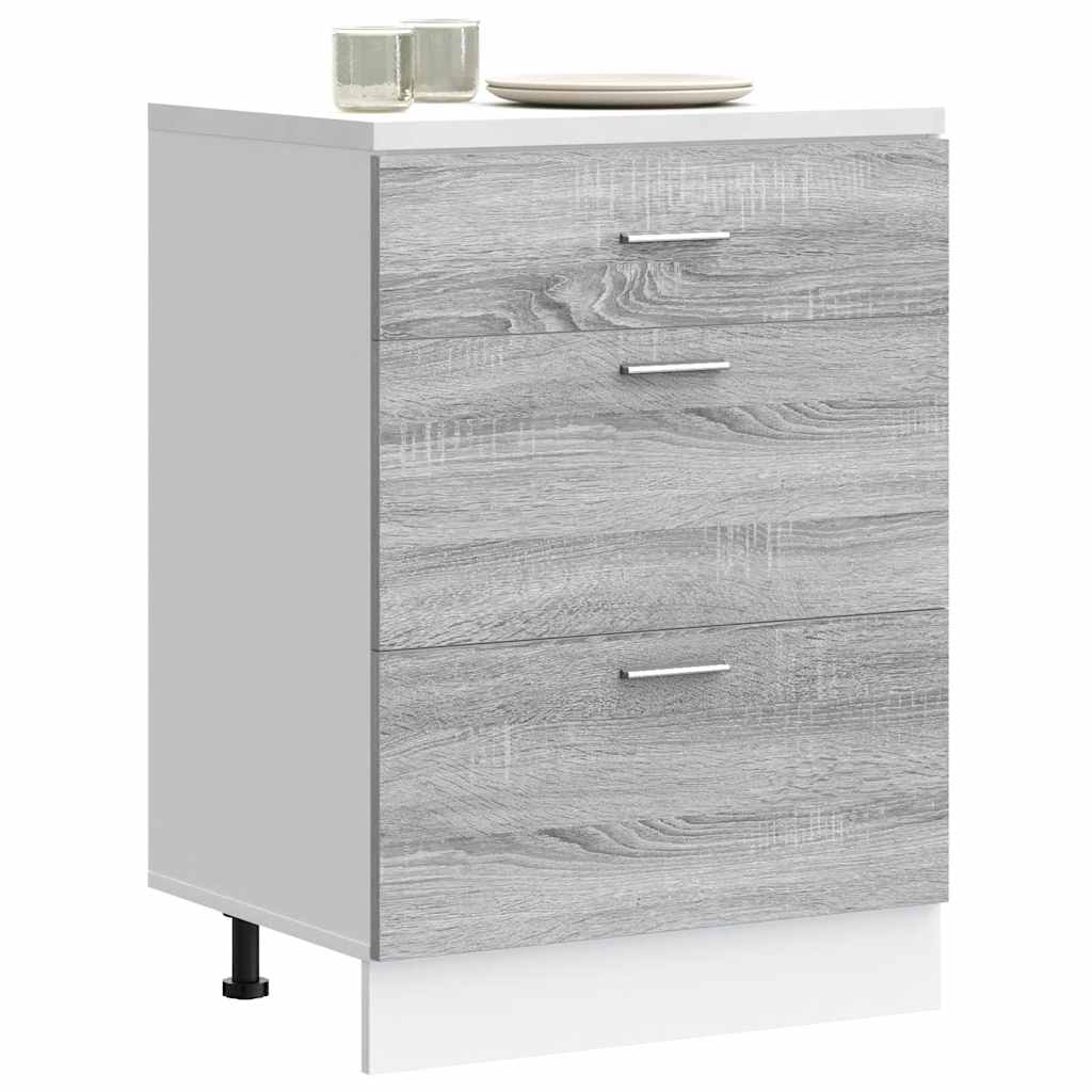 Kitchen Base Cabinet Lyon Grey Sonoma Engineered Wood - Sid & Sam