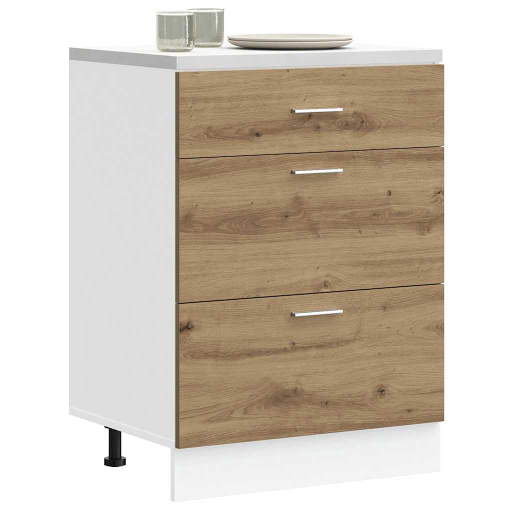 Kitchen Base Cabinet Lyon Artisan Oak Engineered Wood - Style and Chic