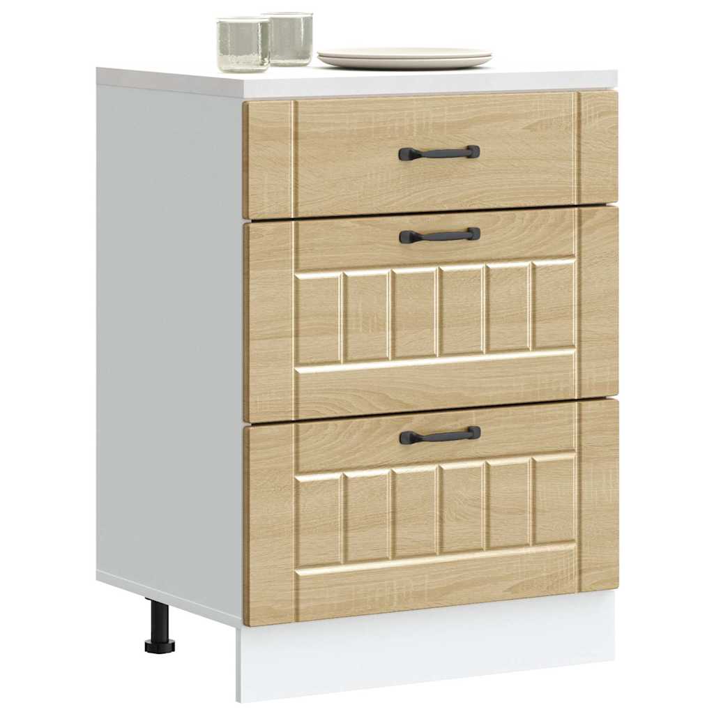 Kitchen Base Cabinet Lucca Sonoma Oak Engineered Wood - Merkel Designers