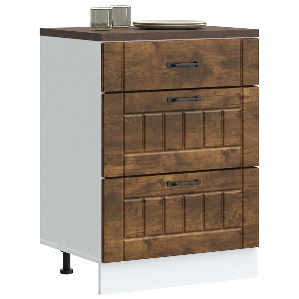 Kitchen Base Cabinet Lucca Smoked Oak Engineered Wood - Decor Base