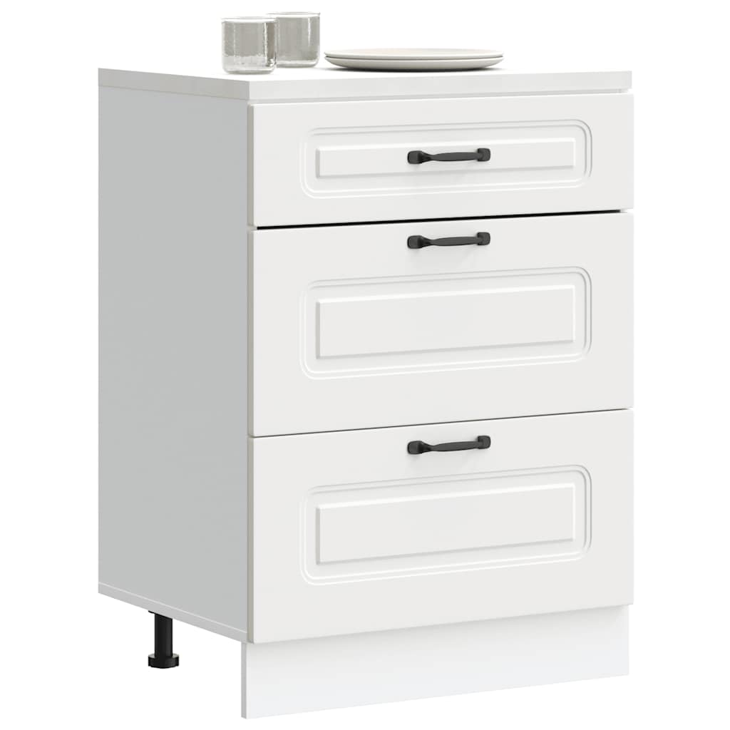 Kitchen Base Cabinet Kalmar White Engineered Wood - Tyrell & Tyrell