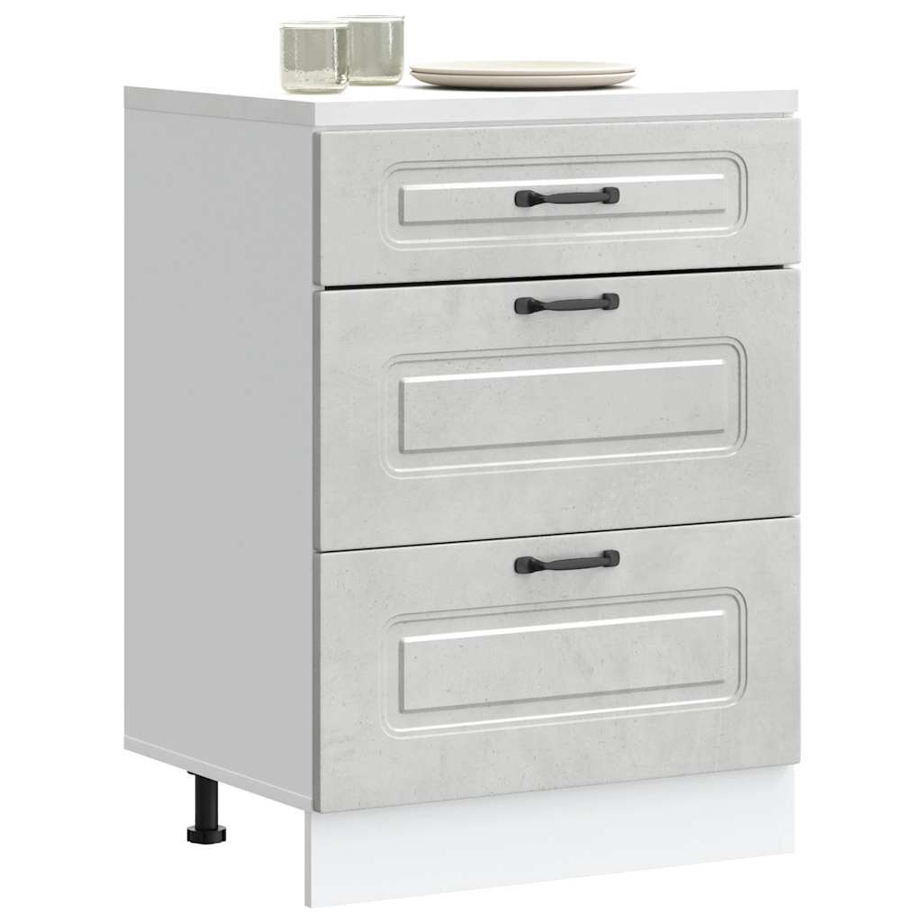 Kitchen Base Cabinet Kalmar Concrete Grey Engineered Wood - Discount Dealers