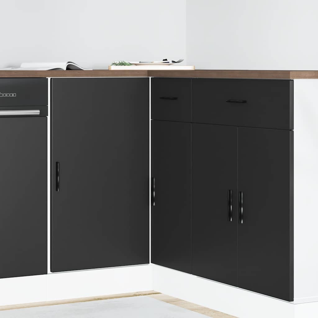 Sink Base Cabinet Lyon Black Engineered Wood - Discount Dealers