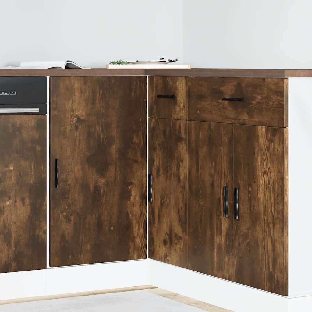 Sink Base Cabinet Lyon Smoked Oak Engineered Wood - Direct Imports