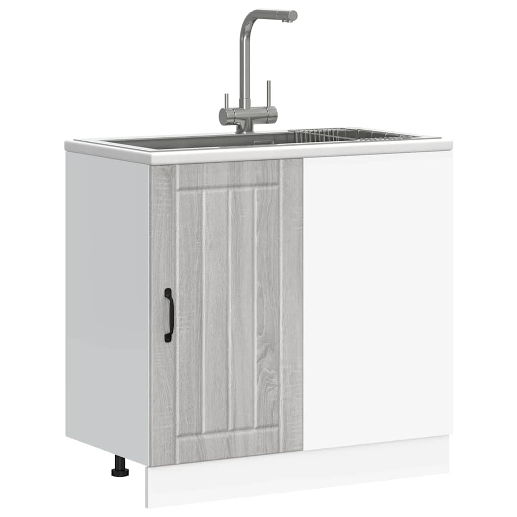 Sink Base Cabinet Lucca Grey Sonoma Engineered Wood - All Things Good