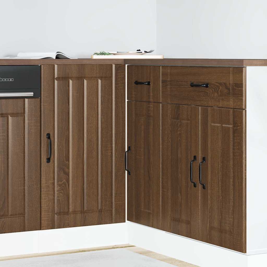 Sink Base Cabinet Lucca Brown Oak Engineered Wood - All Things Good