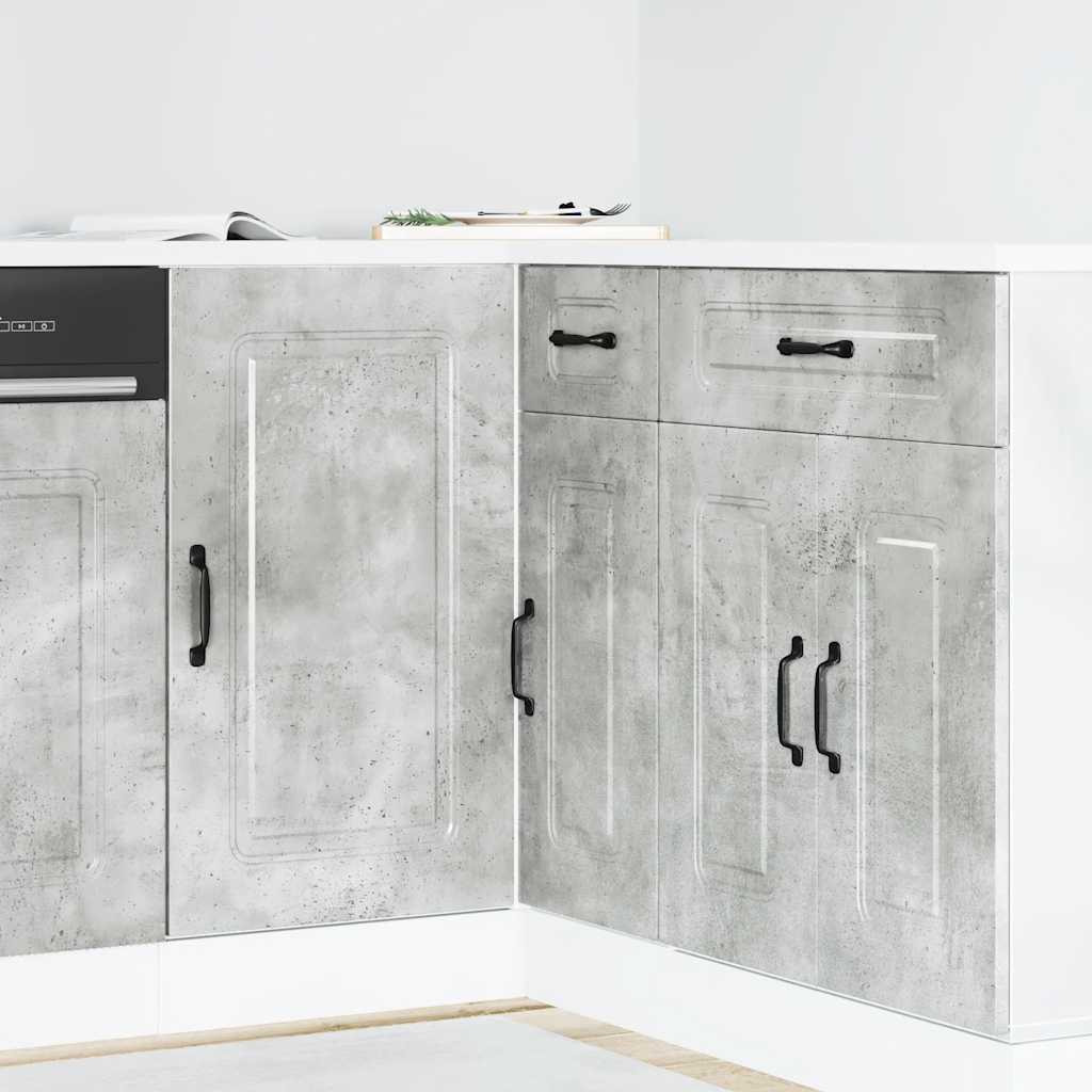 Kitchen Base Cabinet Kalmar Concrete Grey Engineered Wood - All Things Good