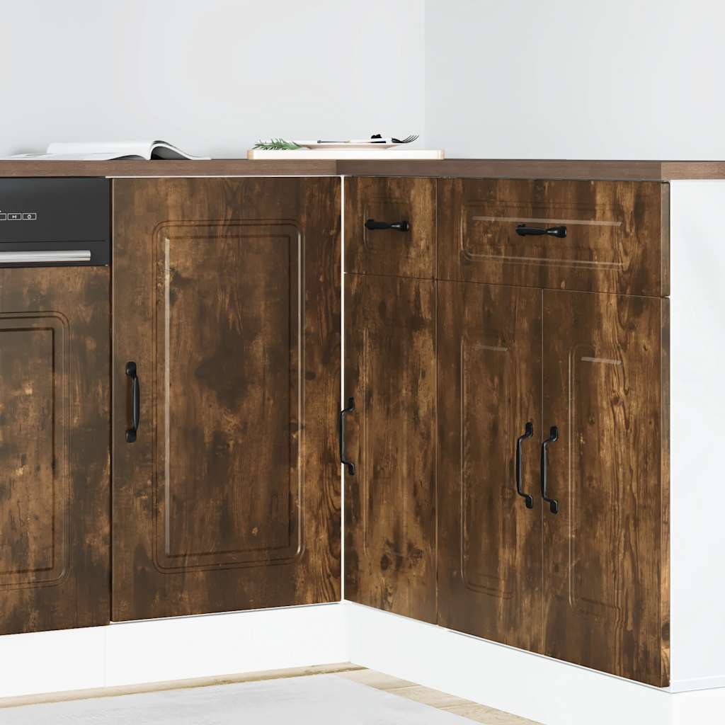 Kitchen Base Cabinet Kalmar Smoked Oak Engineered Wood - All Things Good