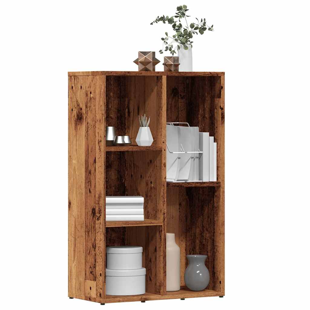 Book Cabinet Old Wood 50x25x80 cm Engineered Wood - Decor Base