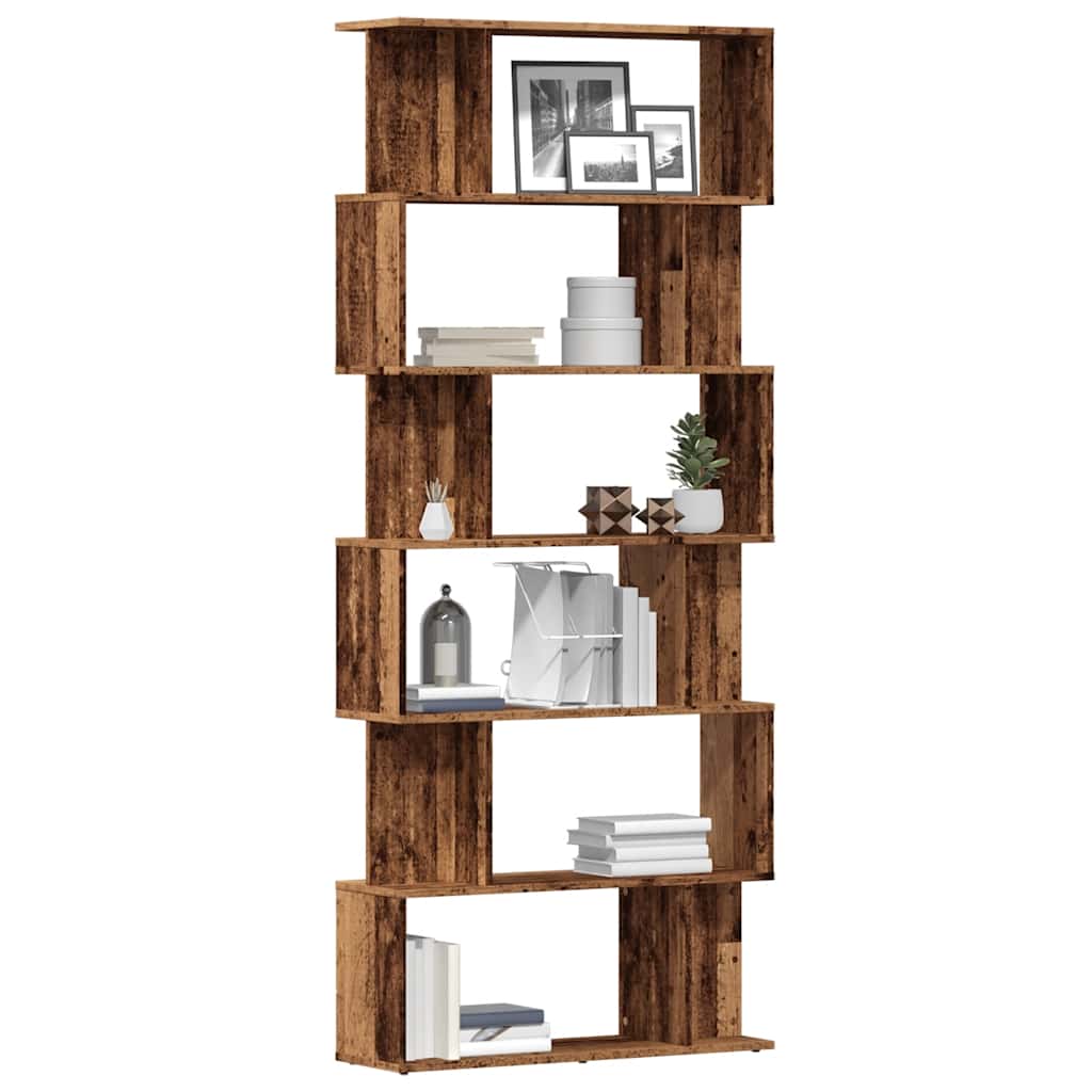 Book Cabinet Old Wood 80x24x192 cm Engineered Wood - All Things Good