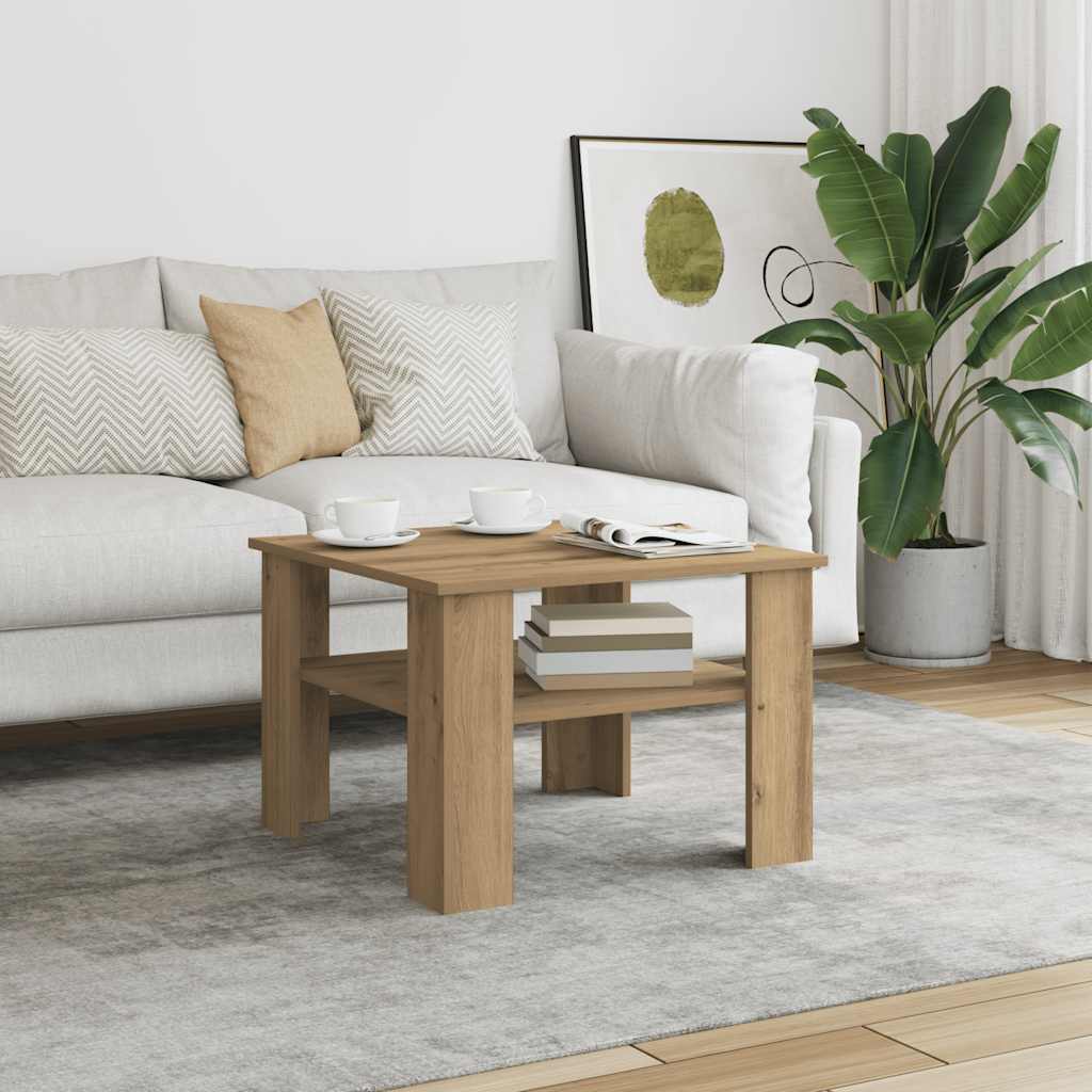Coffee Table Artisan Oak 60x60x42 cm Engineered Wood - Merlin Deals
