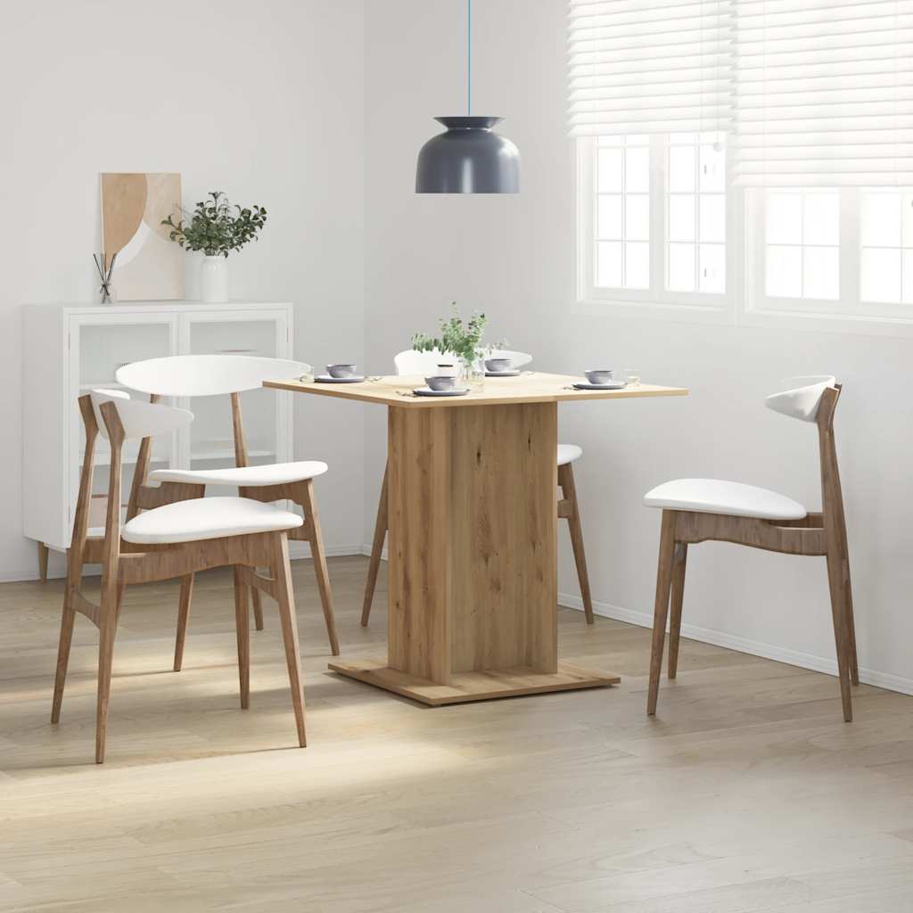 Dining Table Artisan Oak 80x80x75 cm Engineered Wood - Direct Imports