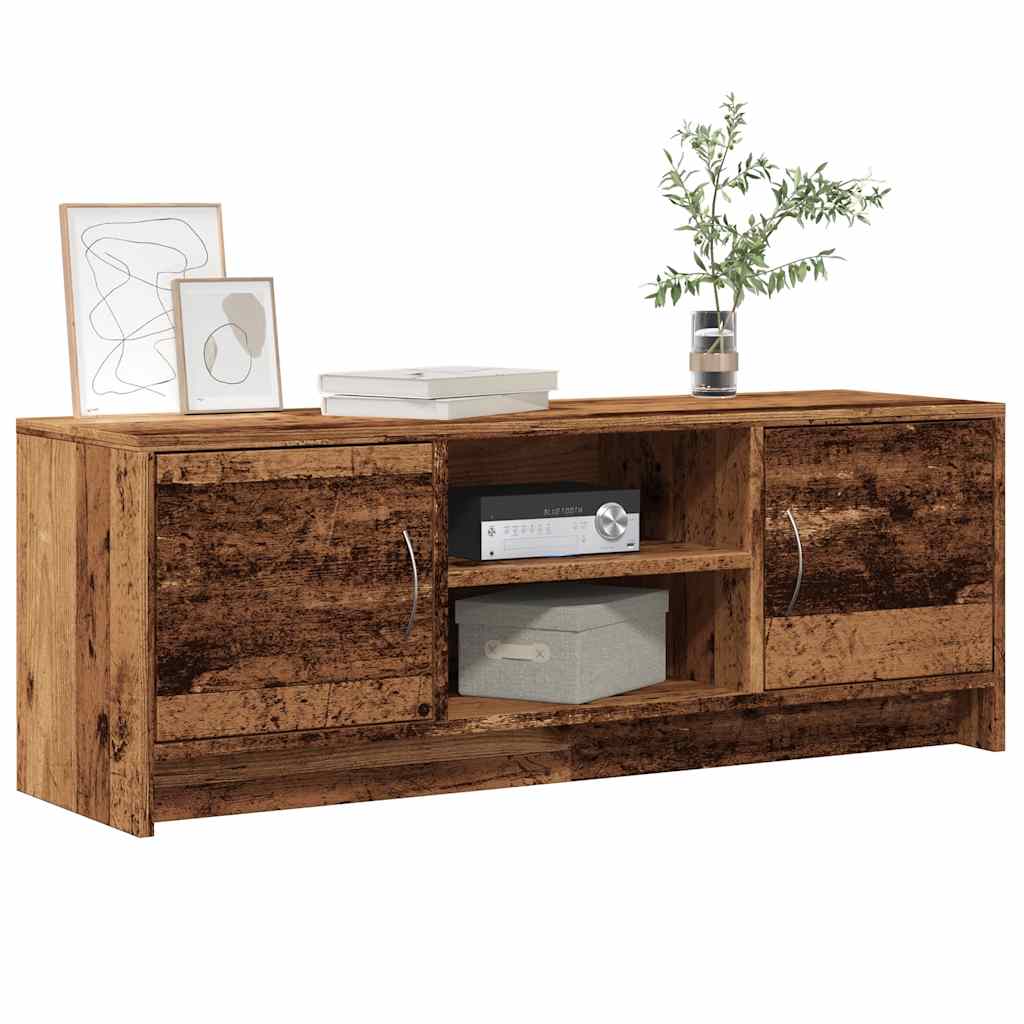 TV Cabinet Old Wood 102x30x37.5 cm Engineered Wood - Direct Imports