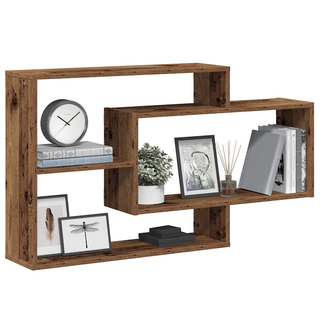 Wall Shelf Old Wood 104x20x58.5 cm Engineered Wood - Casper Homes