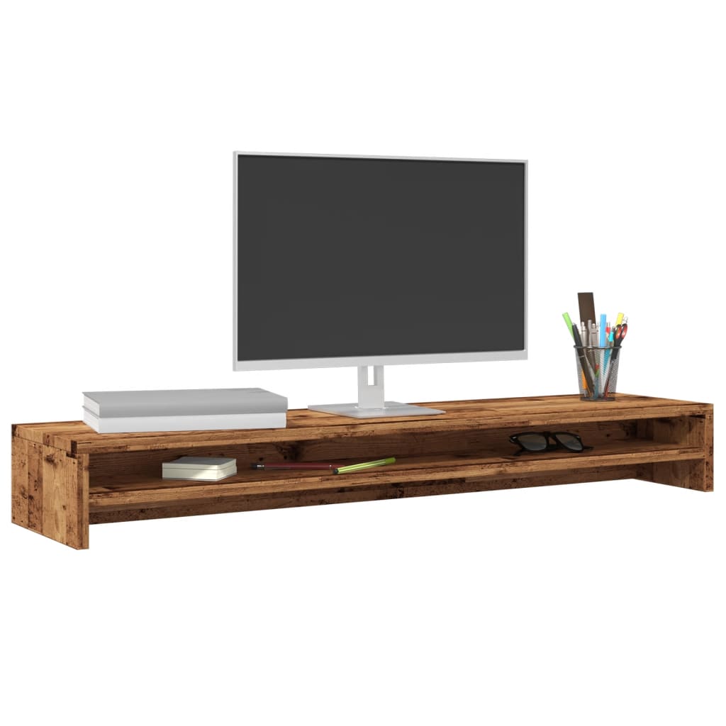 Monitor Stand Old Wood 100x24x13 cm Engineered Wood - Style and Chic