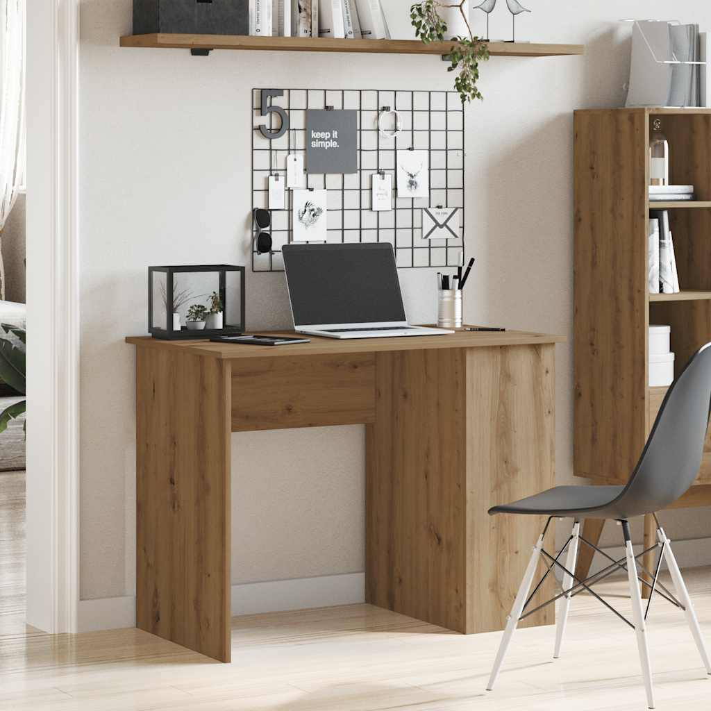 Desk Artisan Oak 100x55x75 cm Engineered Wood - Decor Base