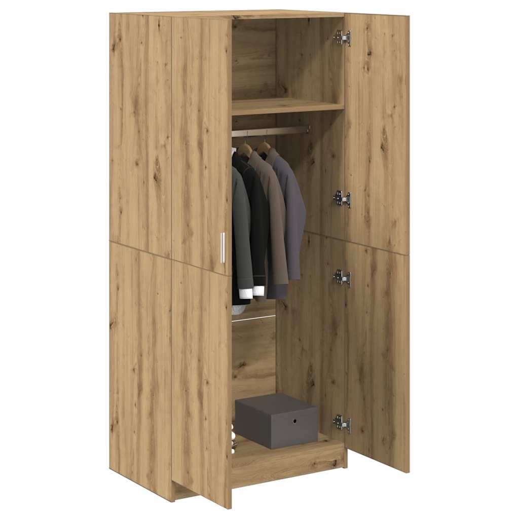 Wardrobe Artisan Oak 80x52x180 cm Engineered Wood - Direct Imports
