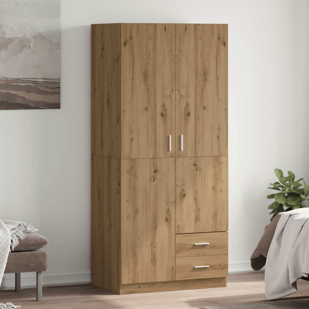 Wardrobe Artisian Oak 80x52x180 cm Engineered Wood - Tyrell & Tyrell