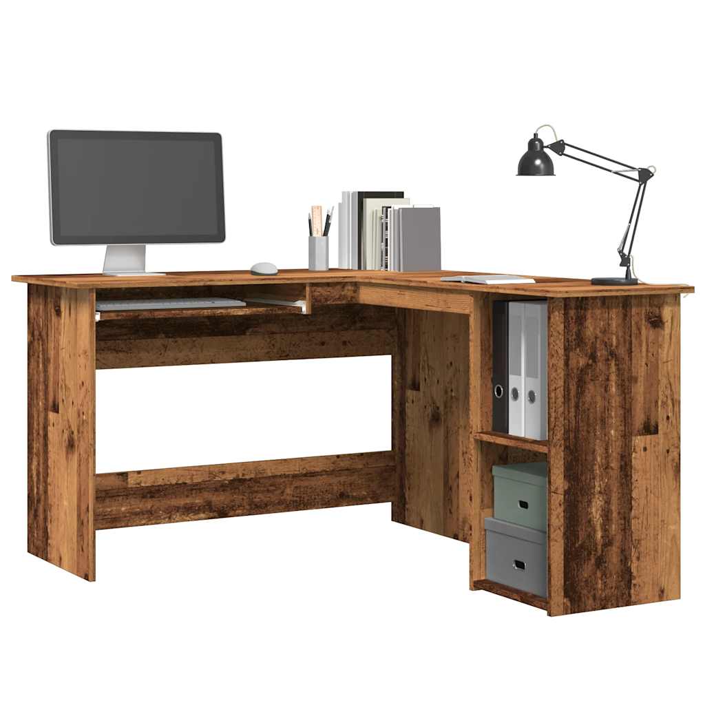 Corner Desk Old Wood 120x140x75 cm Engineered Wood - Charlotte Dunes