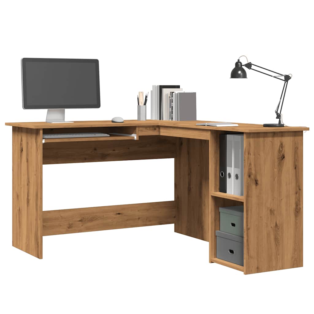 Corner Desk Artisan Oak 120x140x75 cm Engineered Wood - Merlin Deals