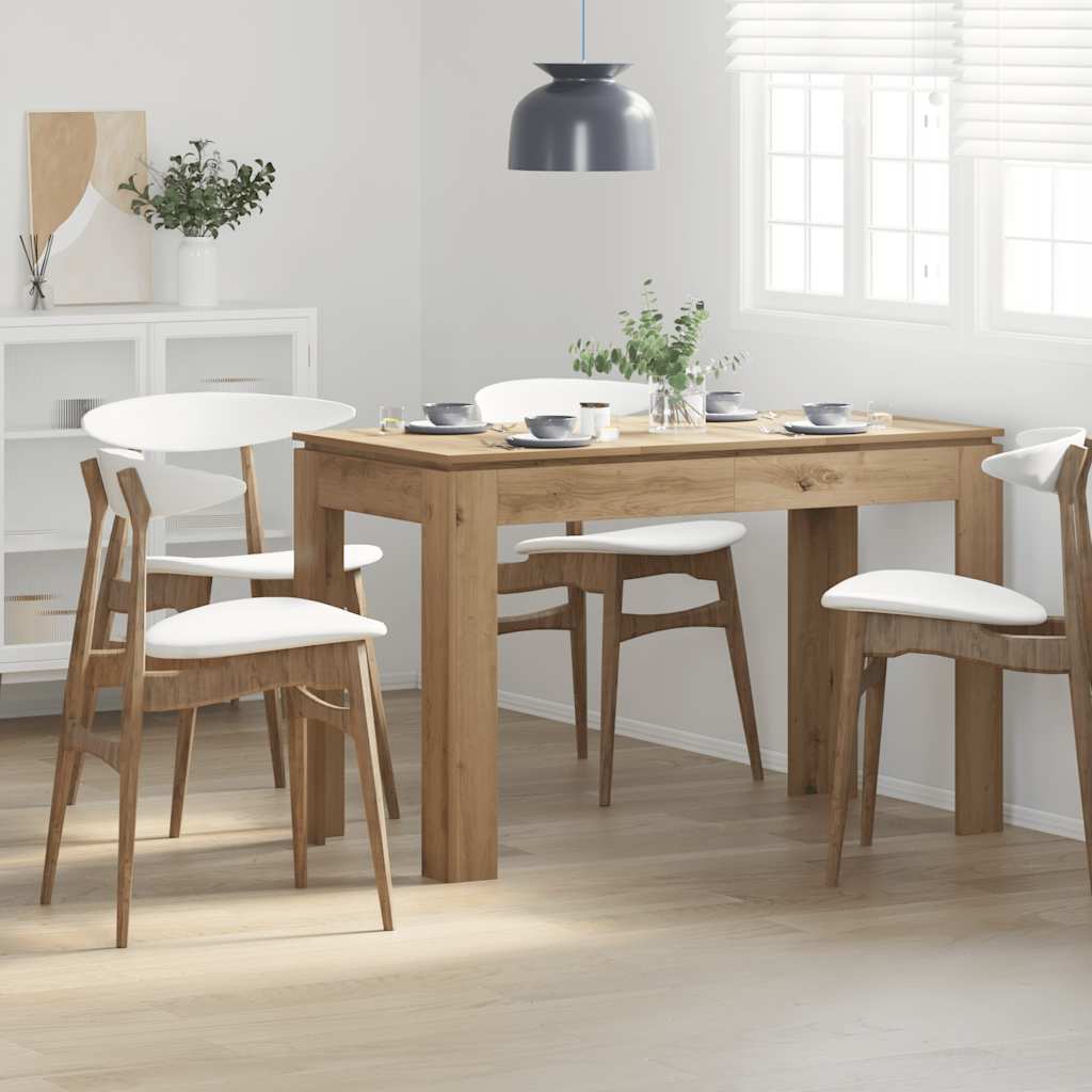 Dining Table Artisan Oak 120x60x76 cm Engineered Wood - Unbeatable Bargains
