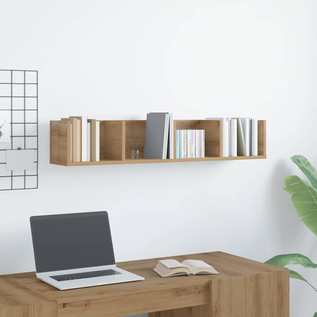 CD Wall Shelf Artisan Oak 100x18x18 cm Engineered Wood - Style and Chic