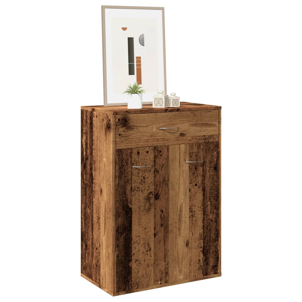 Narrow Shoe Cabinet Old Wood - R and M Furniture