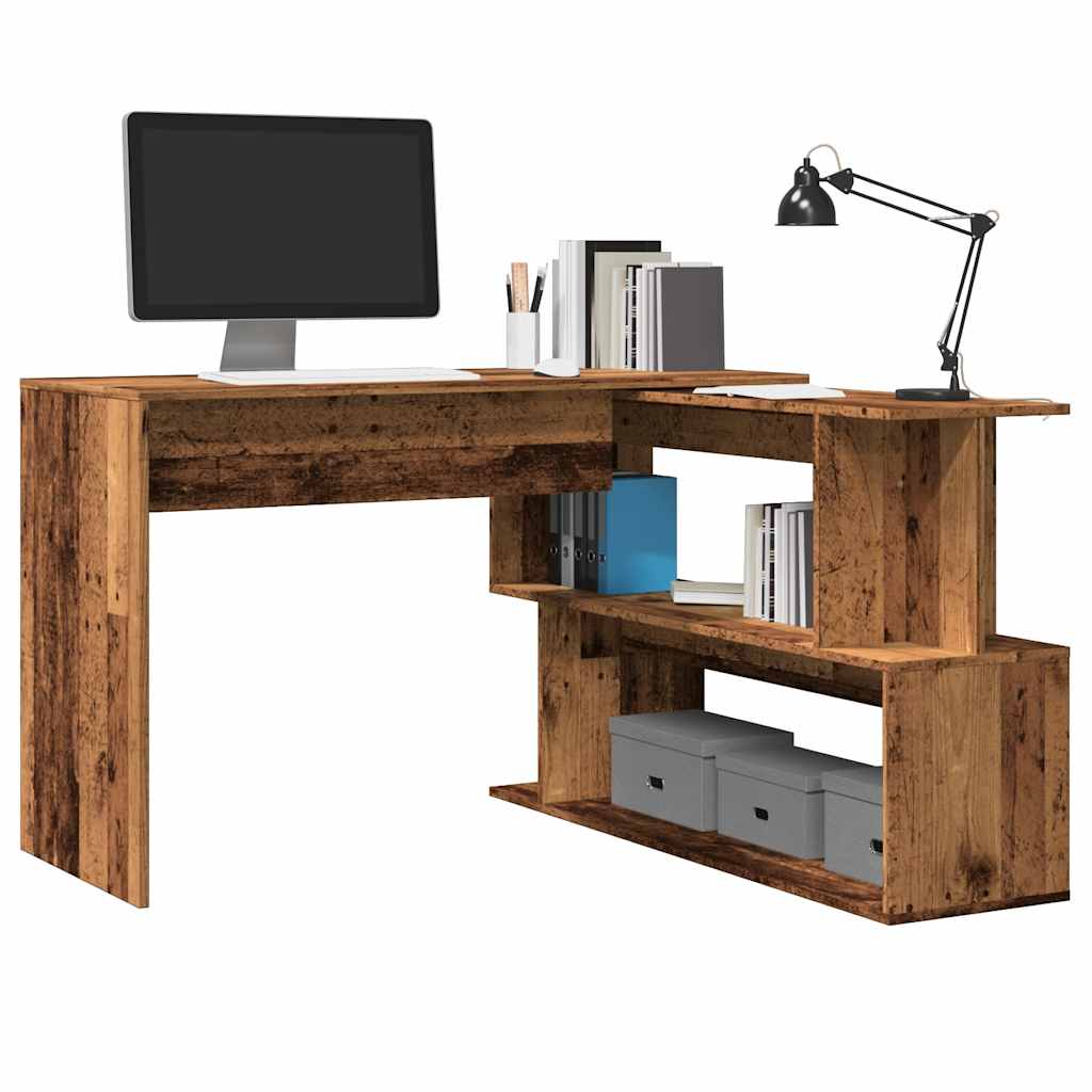 Corner Desk Old Wood 200.5x50x76 cm Engineered Wood - R and M Furniture