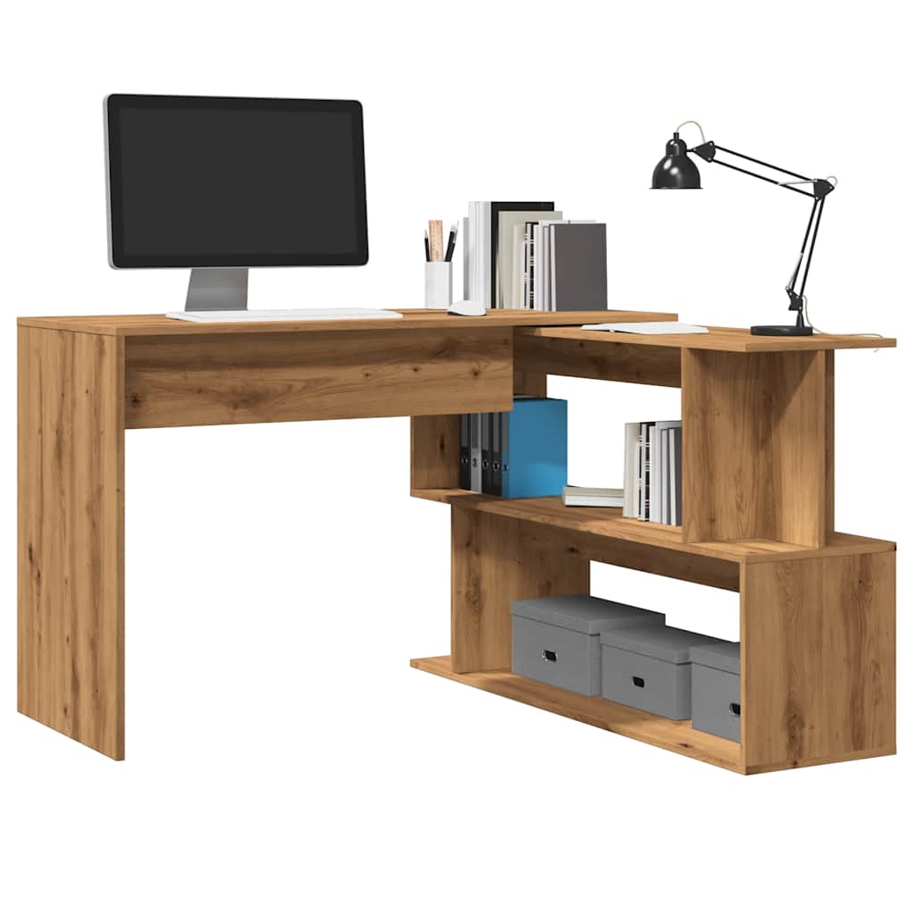 Corner Desk Artisan Oak 200.5x50x76 cm Engineered Wood - Design Hut