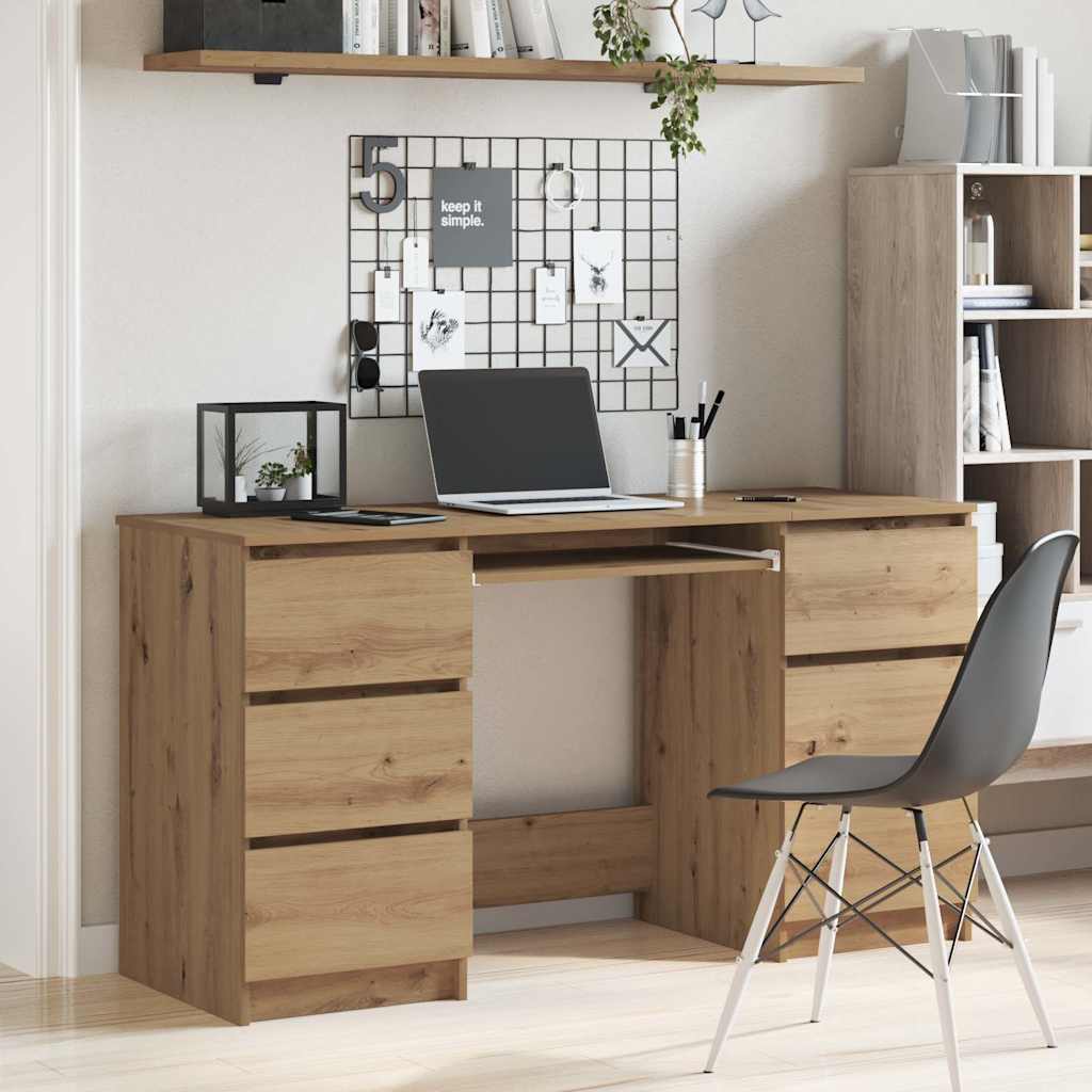 Writing Desk Artisan Oak 140x50x77 cm Engineered Wood - Style and Chic