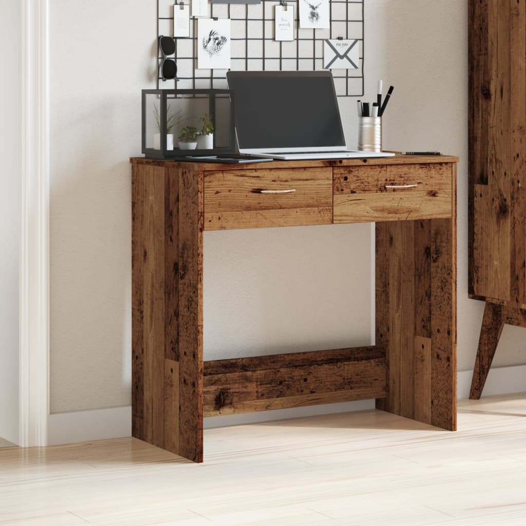 Desk Old Wood 80x40x75 cm Engineered Wood - Decor Base