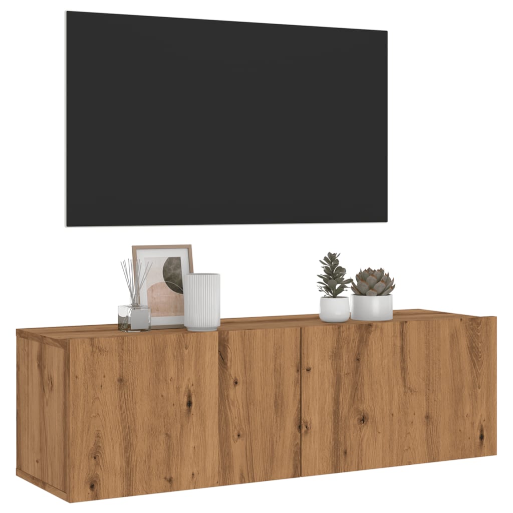 Wall Mounted TV Cabinet Artisan Oak 100x30x30 cm Engineered Wood - Design Hut
