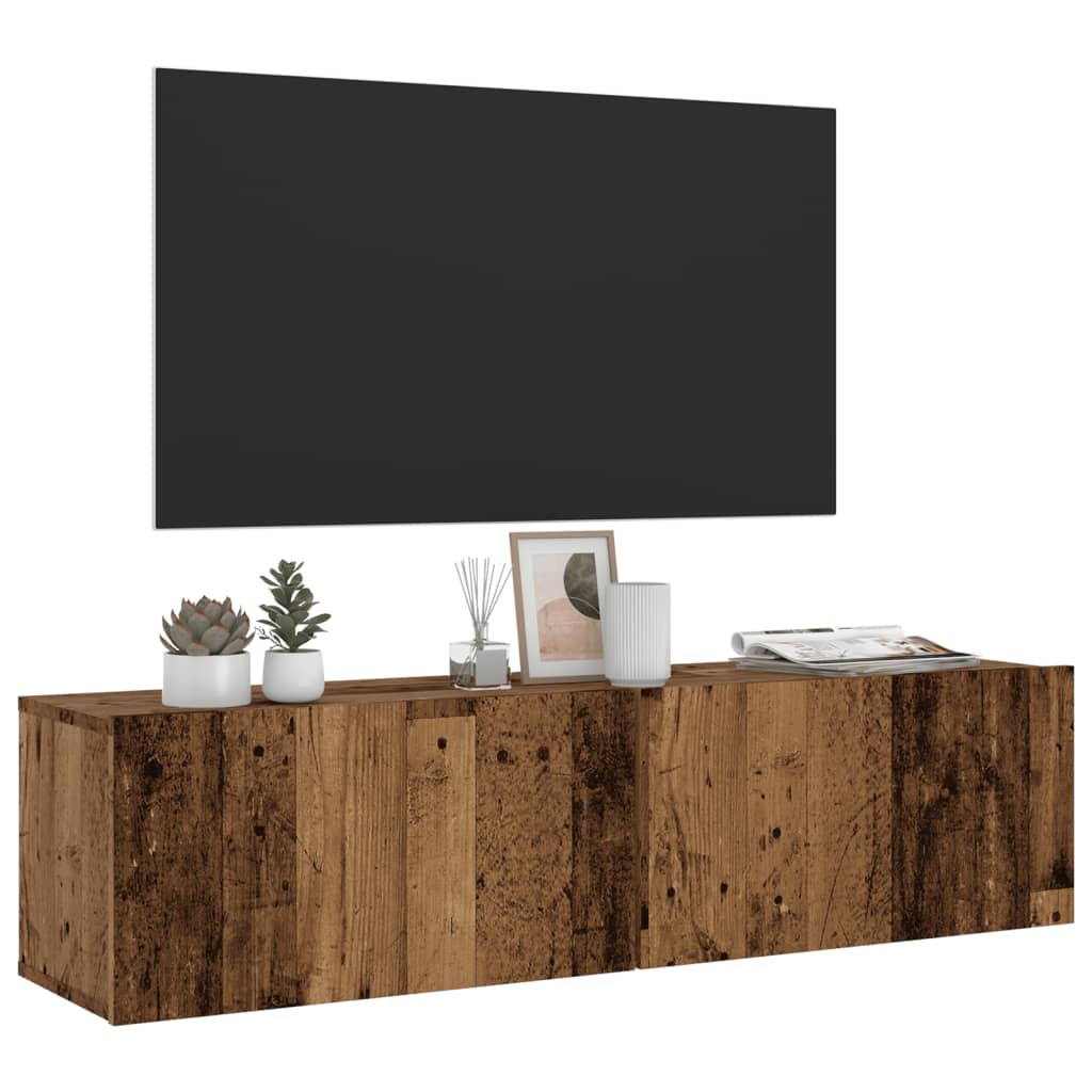 Wall Mounted TV Cabinet Old Wood 120x30x30 cm Engineered Wood - The Home Maker