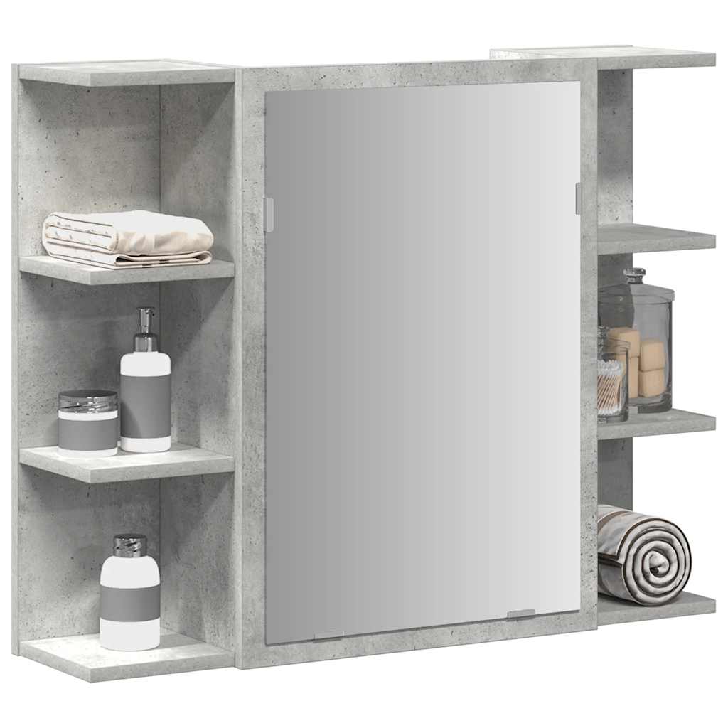 Bathroom Mirror Cabinet Concrete Grey 80x20.5x64 cm Engineered Wood - Decor Base