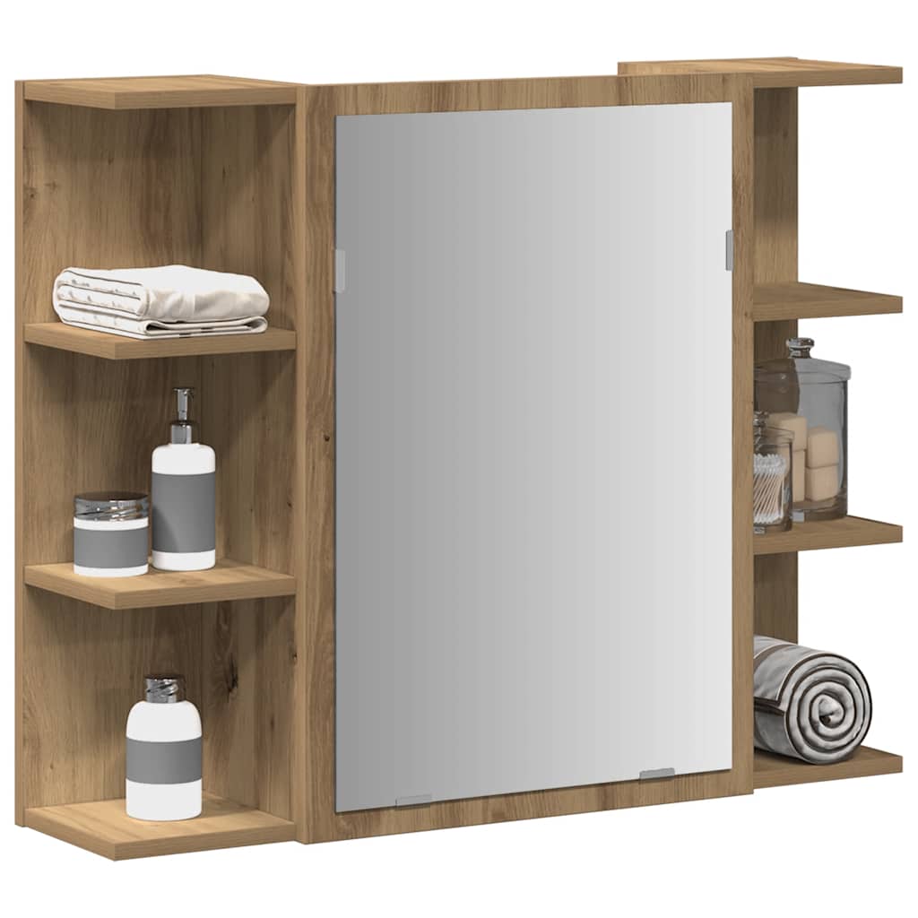 Bathroom Mirror Cabinet Artisan Oak 80x20.5x64 cm Engineered Wood - Direct Imports