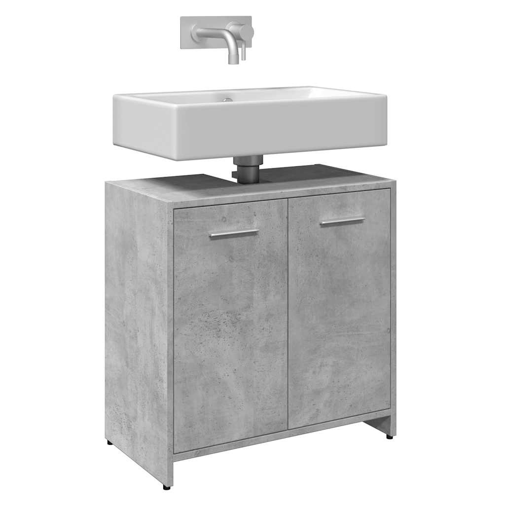 Bathroom Sink Cabinet Concrete Grey 60x33x60 cm Engineered Wood - Discount Dealers