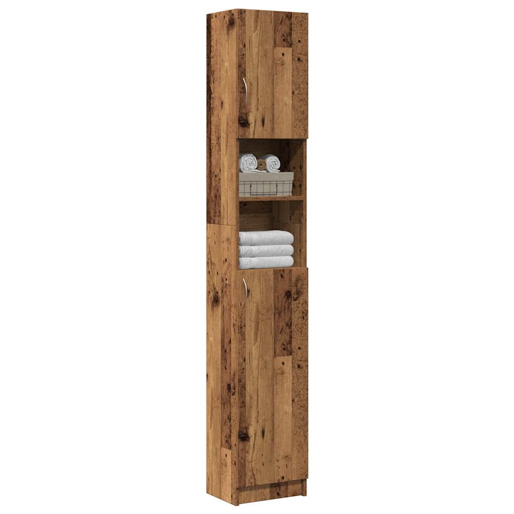 Bathroom Cabinet Old Wood 32x25.5x190 cm Engineered Wood - Merlin Deals