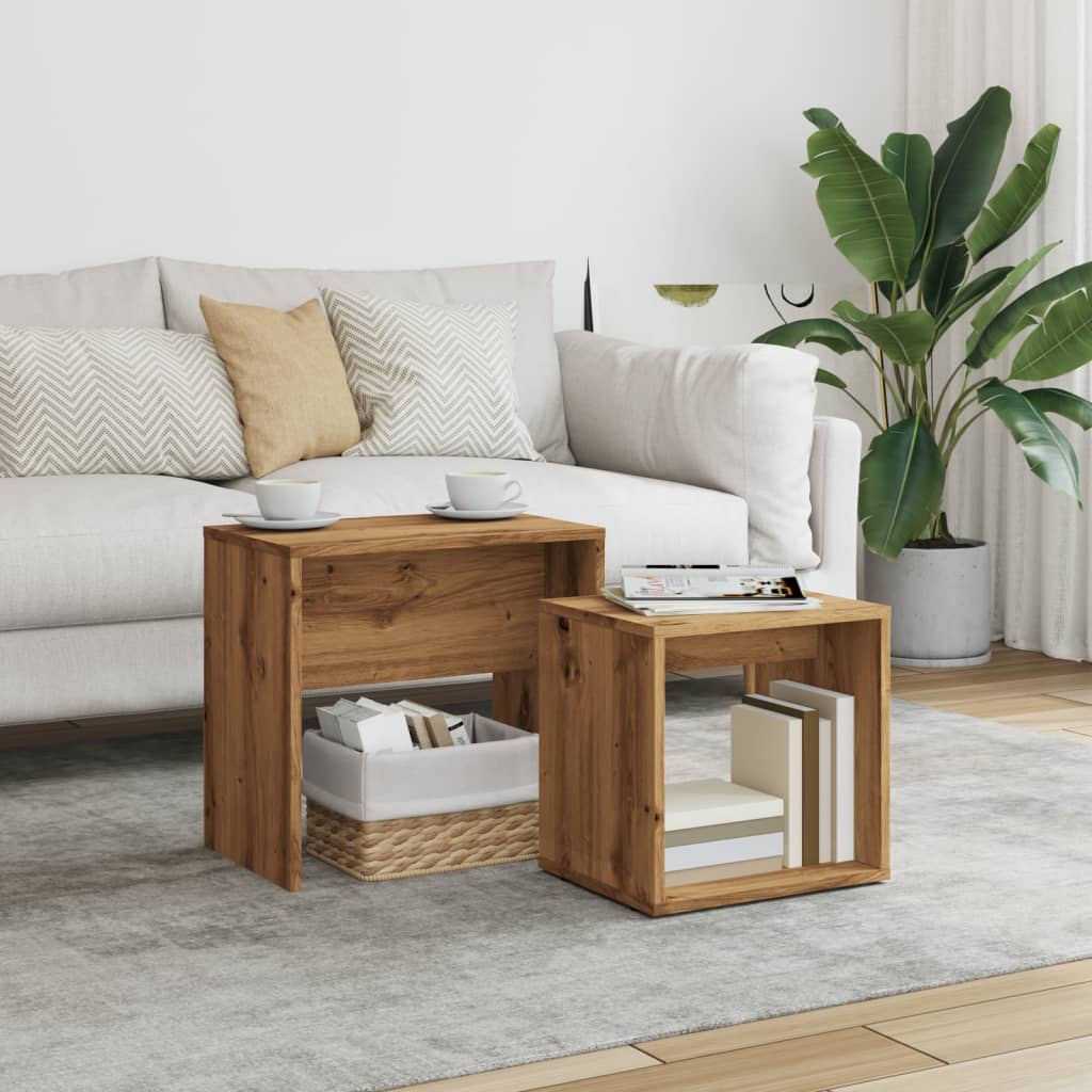 Nesting Coffee Tables 2 pcs Artisan Oak Engineered Wood - Direct Imports