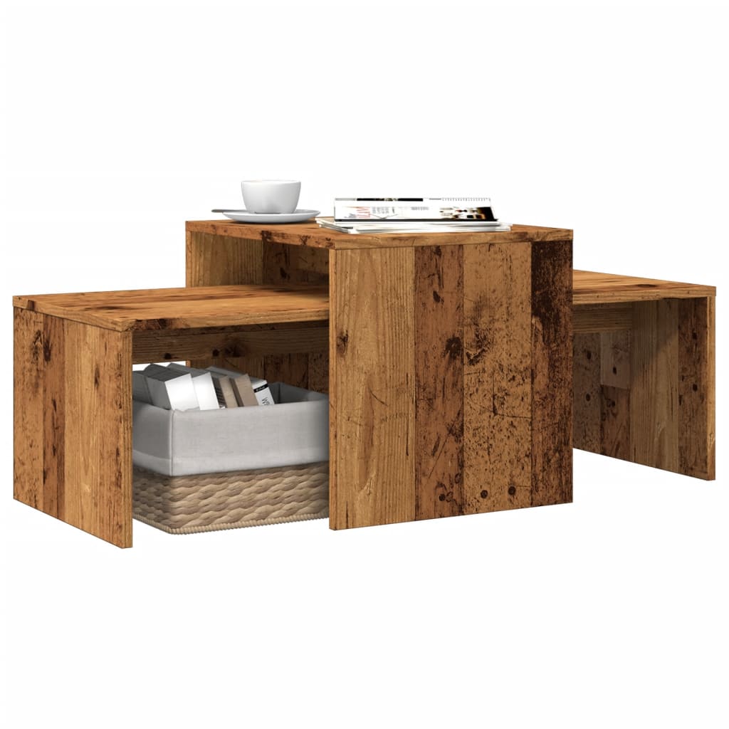 Coffee Table Old Wood 100x48x40 cm Engineered Wood - Design Hut