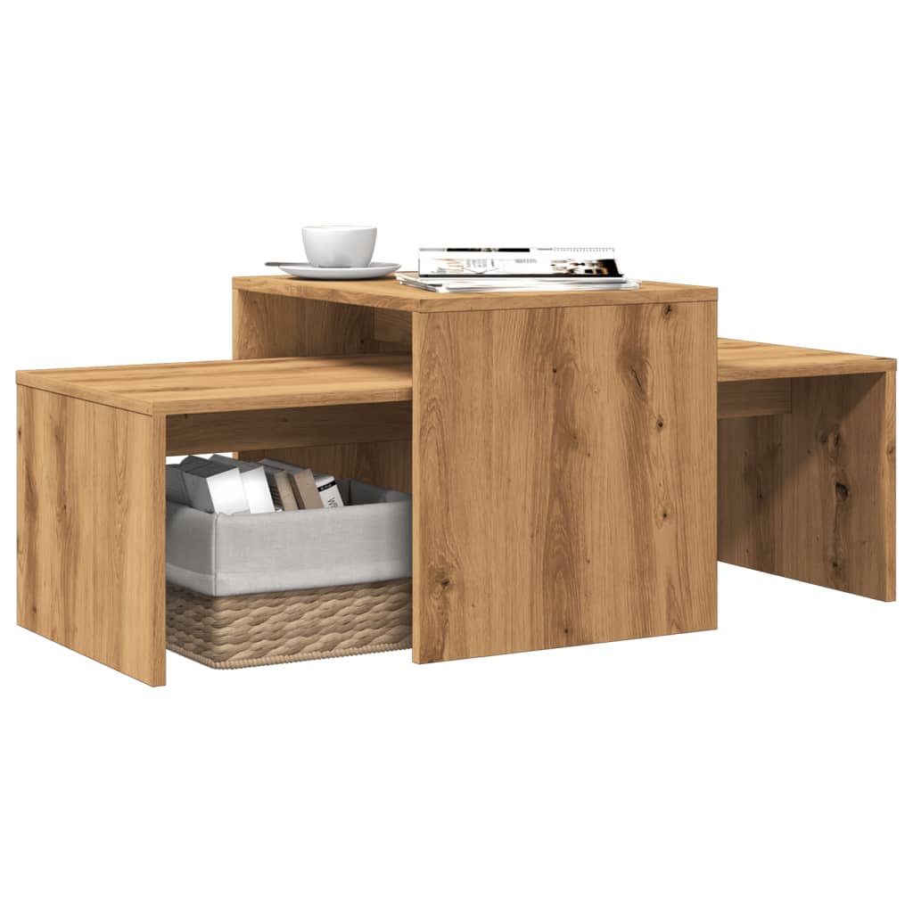 Coffee Table Artisan Oak 100x48x40 cm Engineered Wood - Design Hut