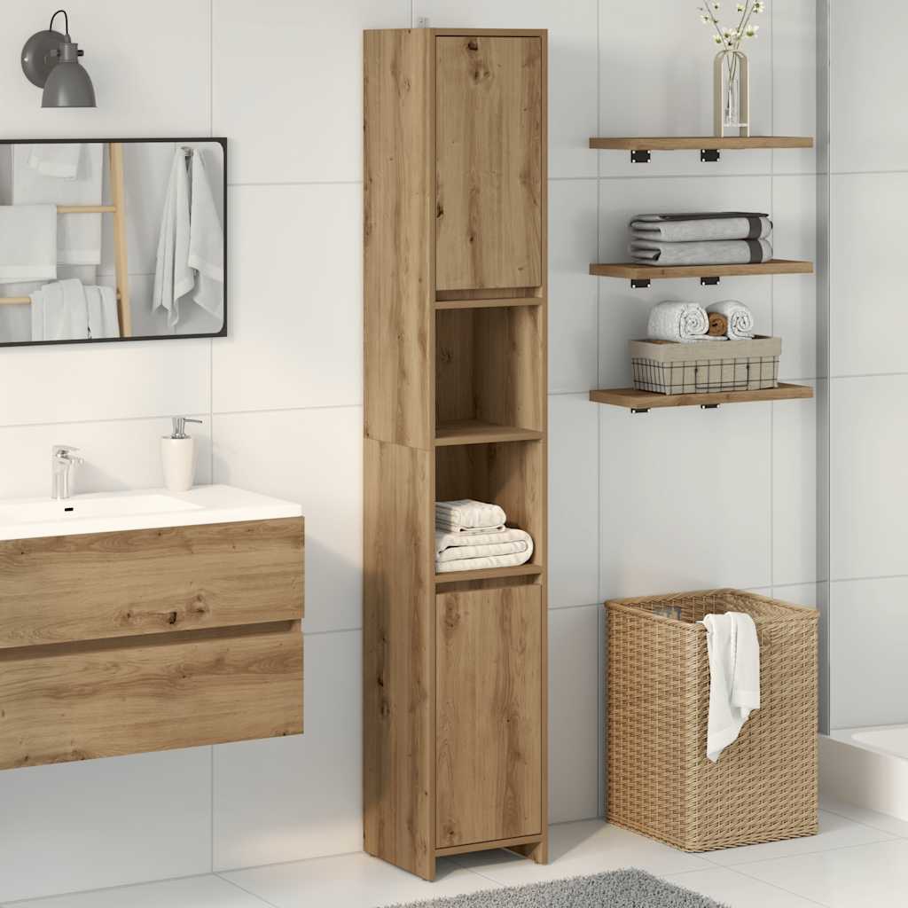 Bathroom Cabinet Artisan Oak 30x30x183.5 cm Engineered Wood - Style and Chic
