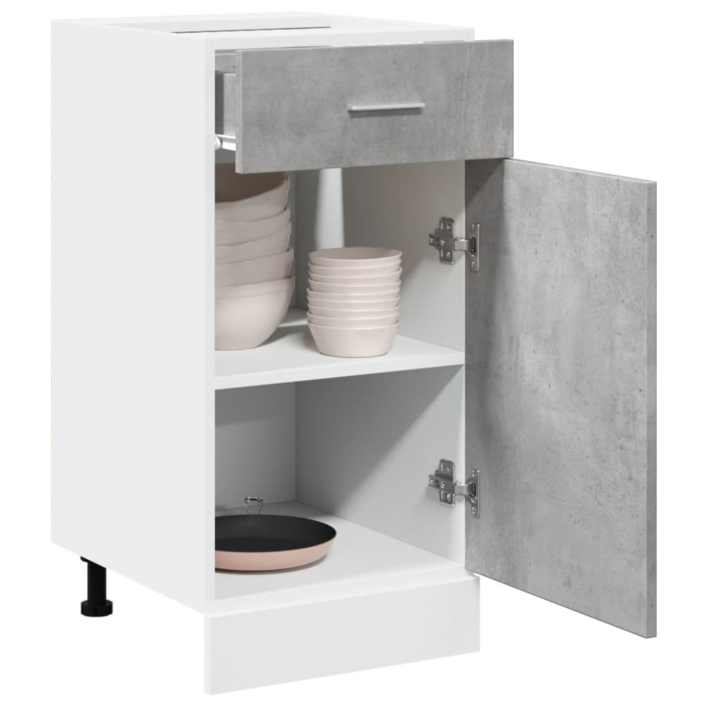 Drawer Bottom Cabinet Lyon Concrete Grey 40x46x81.5 cm Engineered Wood - Style and Chic