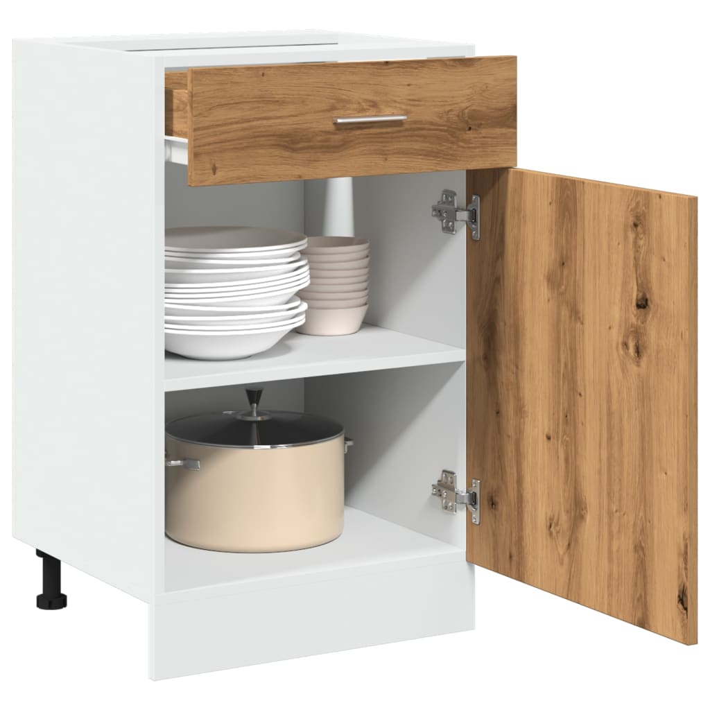 Drawer Bottom Cabinet Lyon Artisan Oak 50x46x81.5 cm Engineered Wood - Millennium Furniture