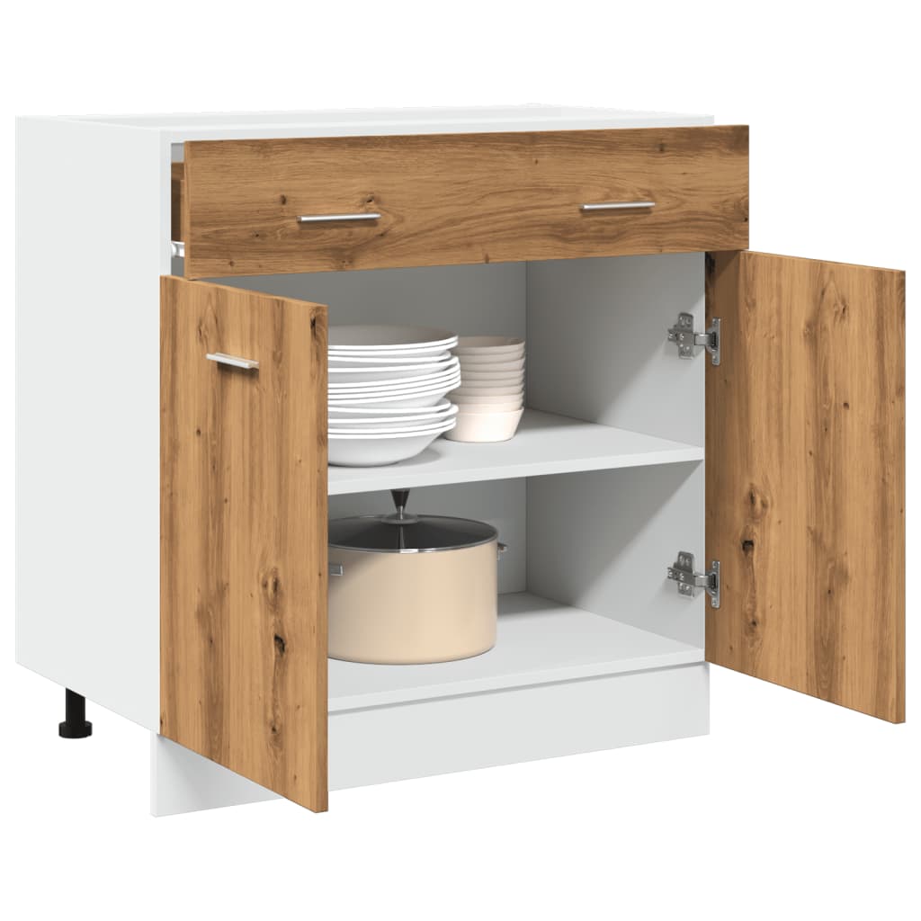 Drawer Bottom Cabinet Lyon Artisan Oak 80x46x81.5 cm Engineered Wood - Design Hut